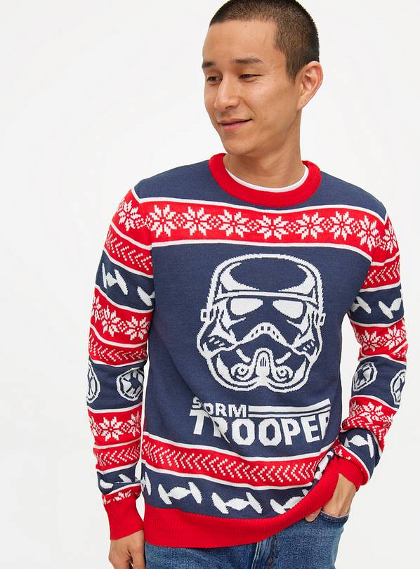 MinI Me Men's Christmas Star Wars Storm Trooper Jumper  L